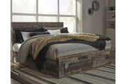 Derekson Multi Gray King Panel Bed with 4 Storage Drawers - SET | B100-14 | B200-58 | B200-56S | B200-60 | B200-95 - Bien Home Furniture & Electronics