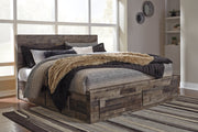 Derekson Multi Gray King Panel Bed with 6 Storage Drawers - SET | B100-14 | B200-58 | B200-56S | B200-60(2) - Bien Home Furniture & Electronics