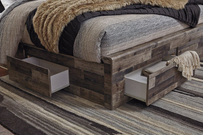 Derekson Multi Gray King Panel Bed with 6 Storage Drawers - SET | B100-14 | B200-58 | B200-56S | B200-60(2) - Bien Home Furniture &amp; Electronics