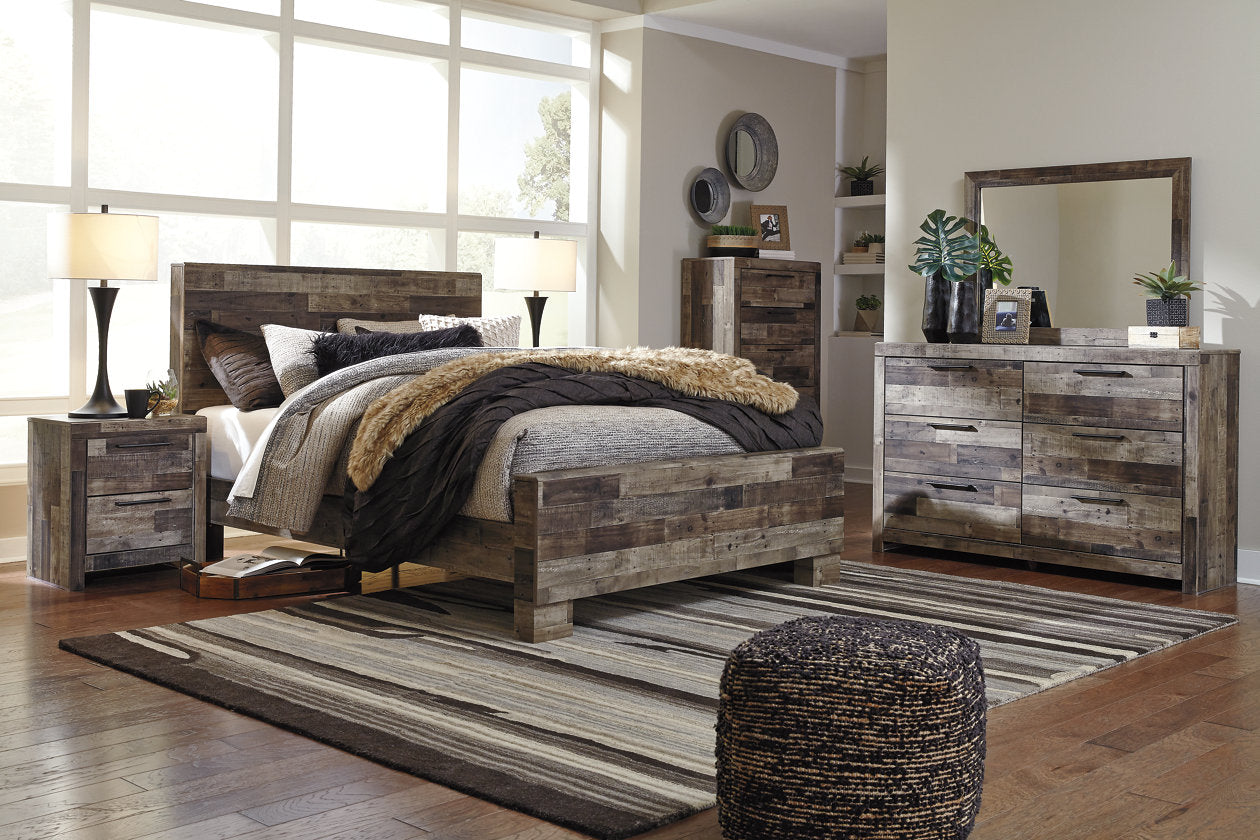 Derekson Multi Gray Queen Panel Bed - SET | B200-54 | B200-57 | B200-96 - Bien Home Furniture &amp; Electronics