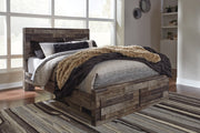 Derekson Multi Gray Queen Panel Bed with 2 Storage Drawers - SET | B100-13 | B200-57 | B200-54S | B200-95 - Bien Home Furniture & Electronics