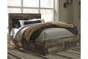 Derekson Multi Gray Queen Panel Bed with 4 Storage Drawers - SET | B100-13 | B200-57 | B200-54S | B200-60 | B200-95 - Bien Home Furniture & Electronics