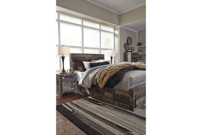 Derekson Multi Gray Queen Panel Bed with 4 Storage Drawers - SET | B100-13 | B200-57 | B200-54S | B200-60 | B200-95 - Bien Home Furniture &amp; Electronics