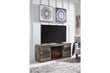 Derekson Multi Gray TV Stand with Electric Fireplace - SET | EW0200-268 | W100-101 - Bien Home Furniture & Electronics