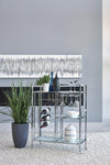 Derion Chrome Glass Shelf Serving Cart with Casters - 181370 - Bien Home Furniture & Electronics