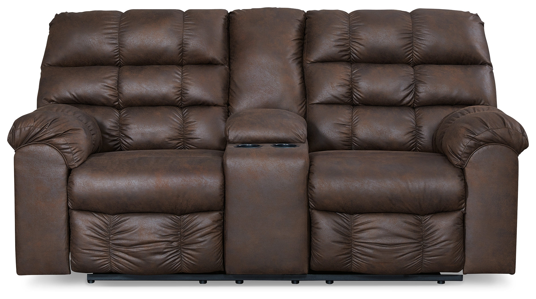 Derwin Nut Reclining Loveseat with Console - 2840194 - Bien Home Furniture &amp; Electronics