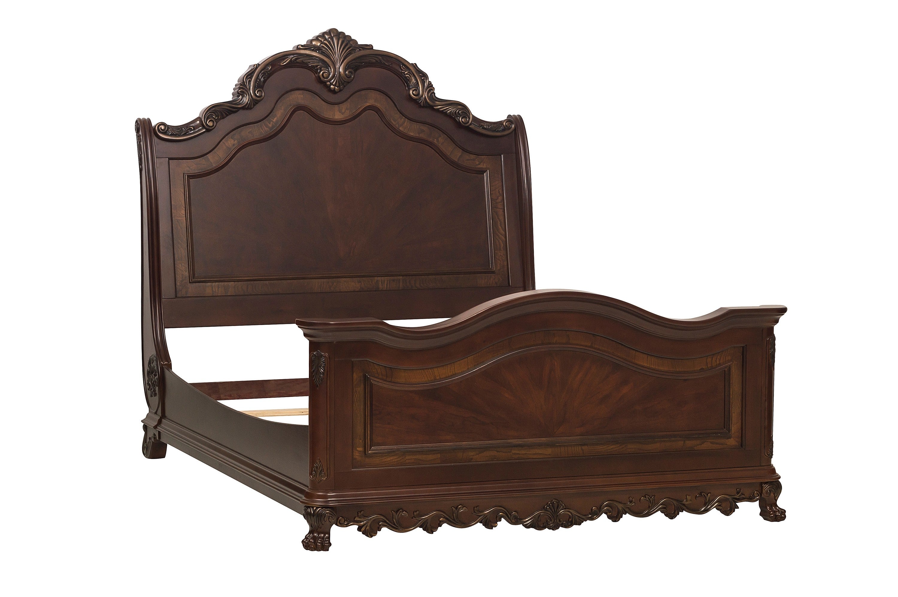 Deryn Park Cherry King Sleigh Bed - SET | 2243SLK-1 | 2243SLK-2 | 2243SLK-3EK - Bien Home Furniture &amp; Electronics