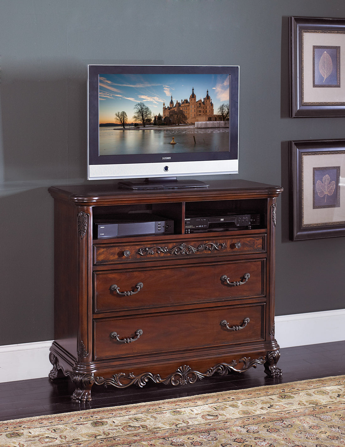 Deryn Park Cherry TV Chest - 2243-11 - Bien Home Furniture &amp; Electronics