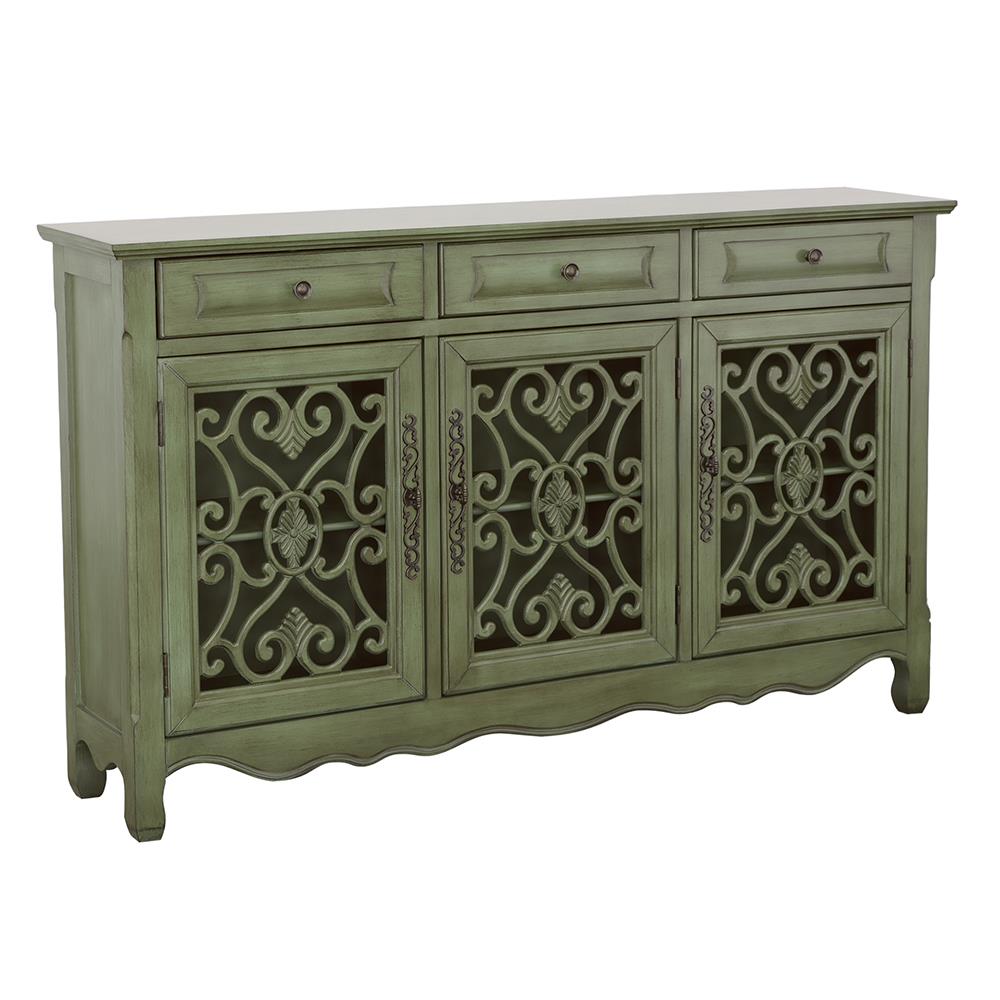 Deserie Antique Green 3-Door Accent Cabinet - 950357 - Bien Home Furniture &amp; Electronics