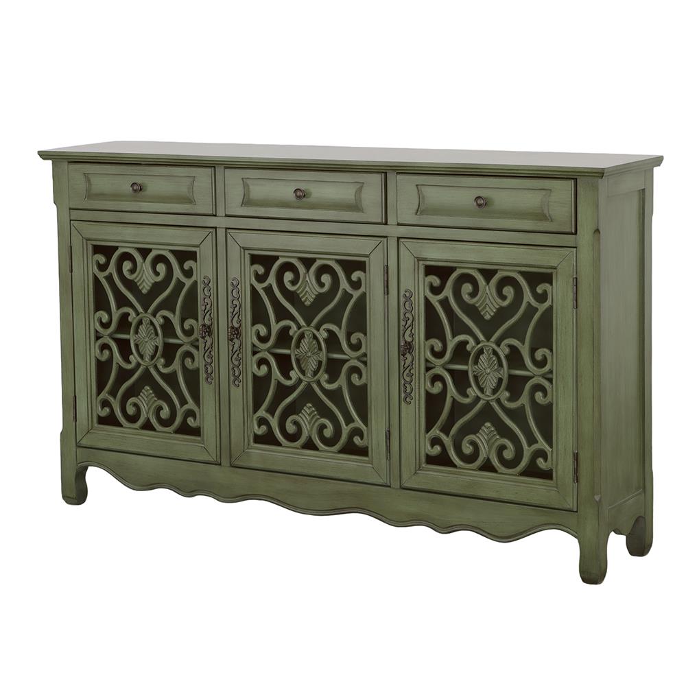 Deserie Antique Green 3-Door Accent Cabinet - 950357 - Bien Home Furniture &amp; Electronics