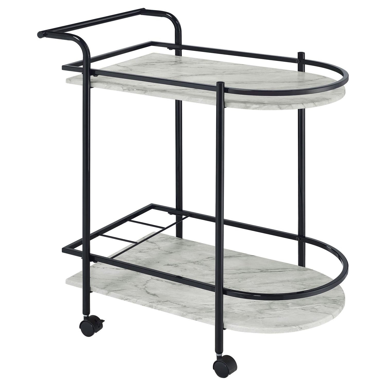 Desiree Black Rack Bar Cart with Casters - 181376 - Bien Home Furniture &amp; Electronics