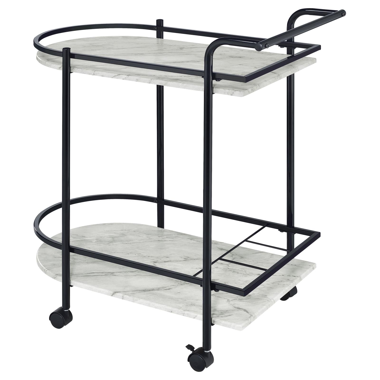 Desiree Black Rack Bar Cart with Casters - 181376 - Bien Home Furniture &amp; Electronics