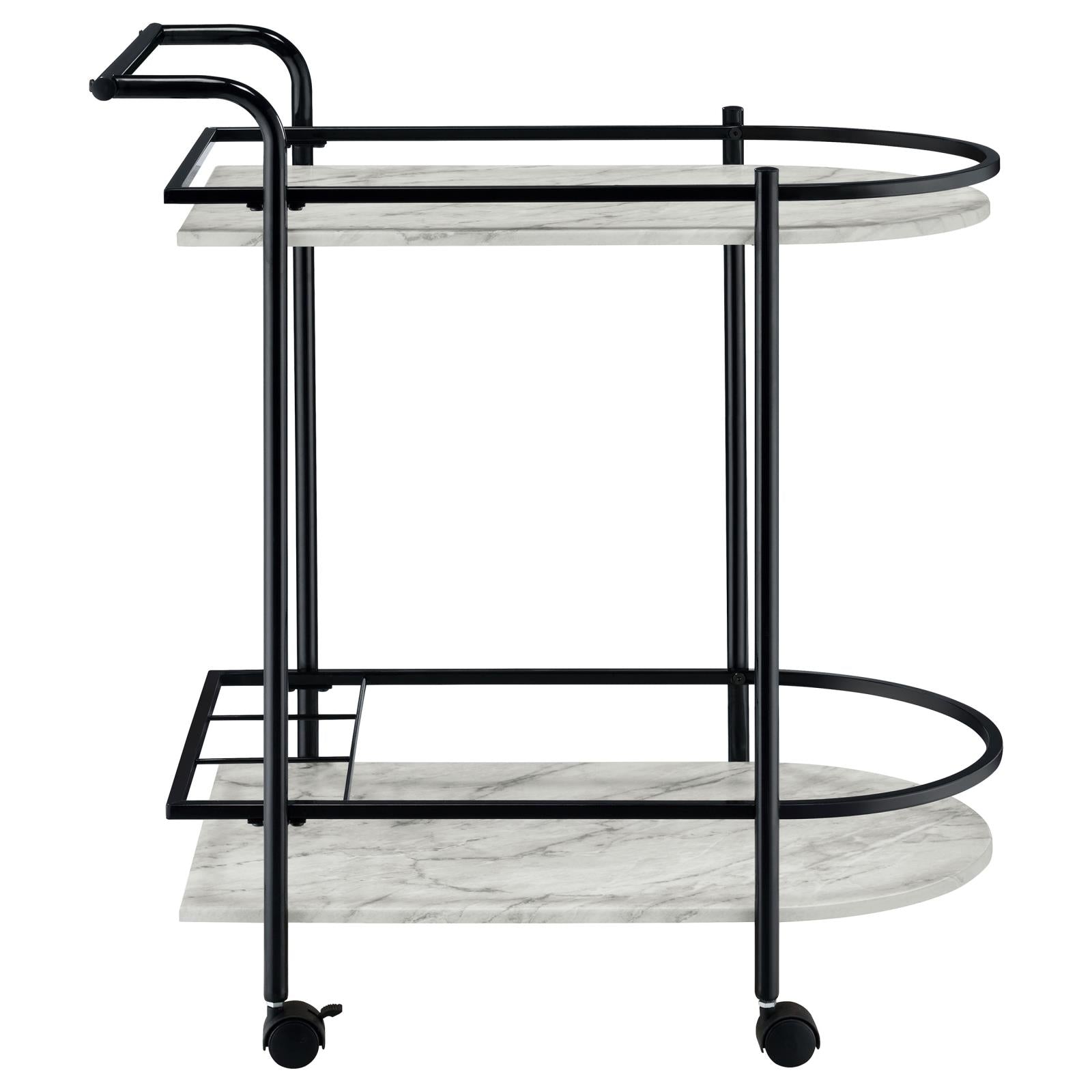 Desiree Black Rack Bar Cart with Casters - 181376 - Bien Home Furniture &amp; Electronics