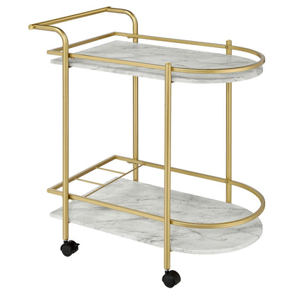 Desiree Gold Rack Bar Cart with Casters - 181377 - Bien Home Furniture &amp; Electronics