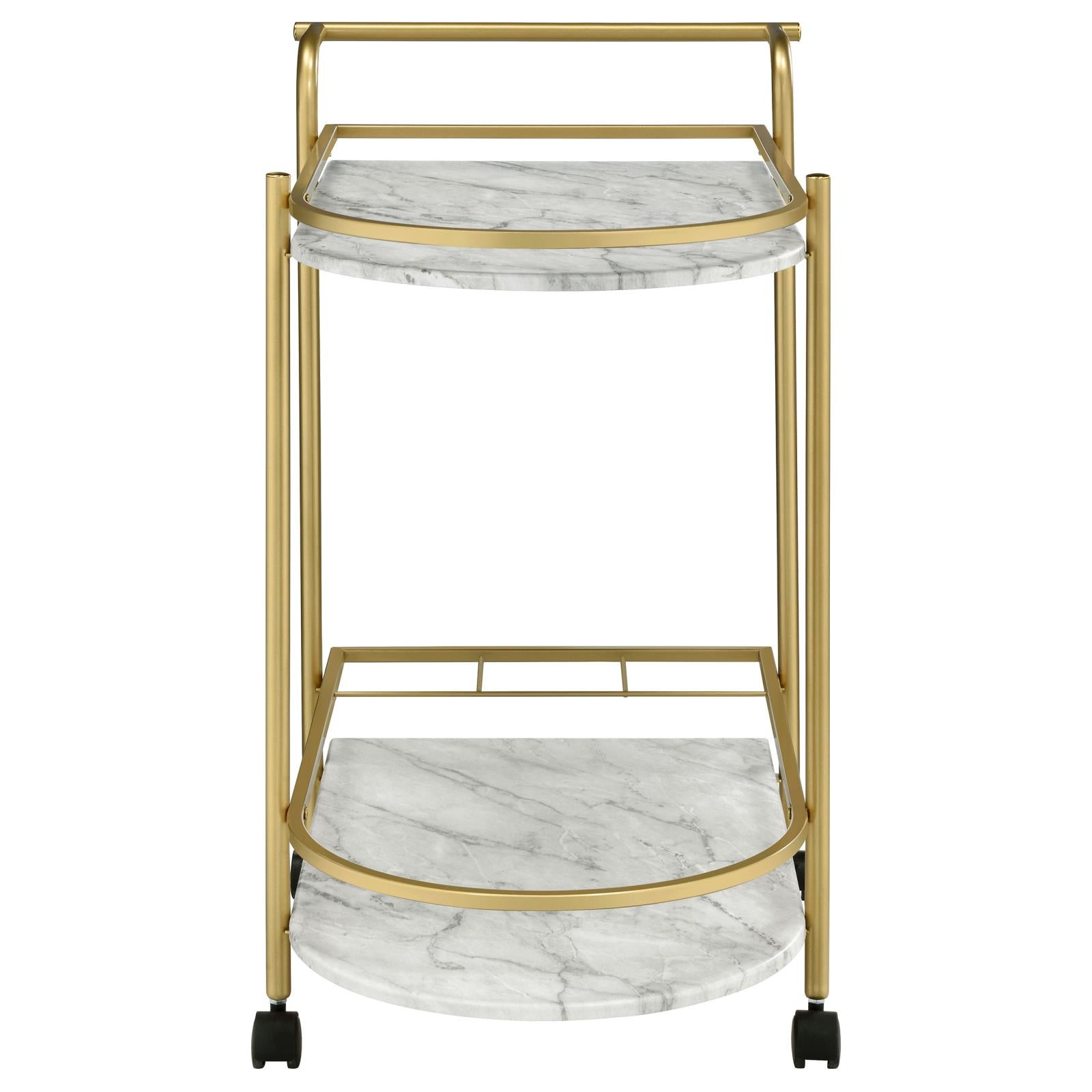 Desiree Gold Rack Bar Cart with Casters - 181377 - Bien Home Furniture &amp; Electronics