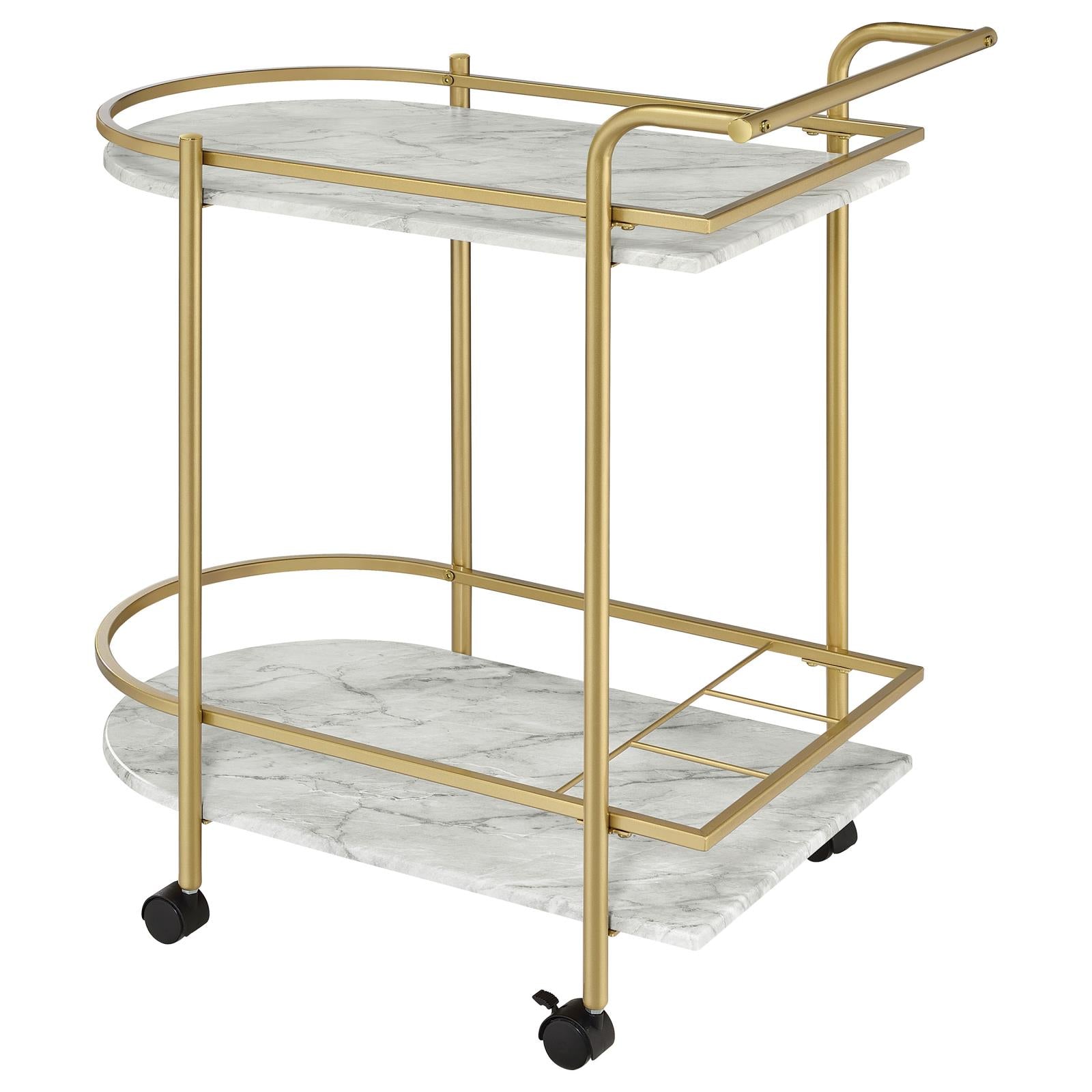 Desiree Gold Rack Bar Cart with Casters - 181377 - Bien Home Furniture &amp; Electronics