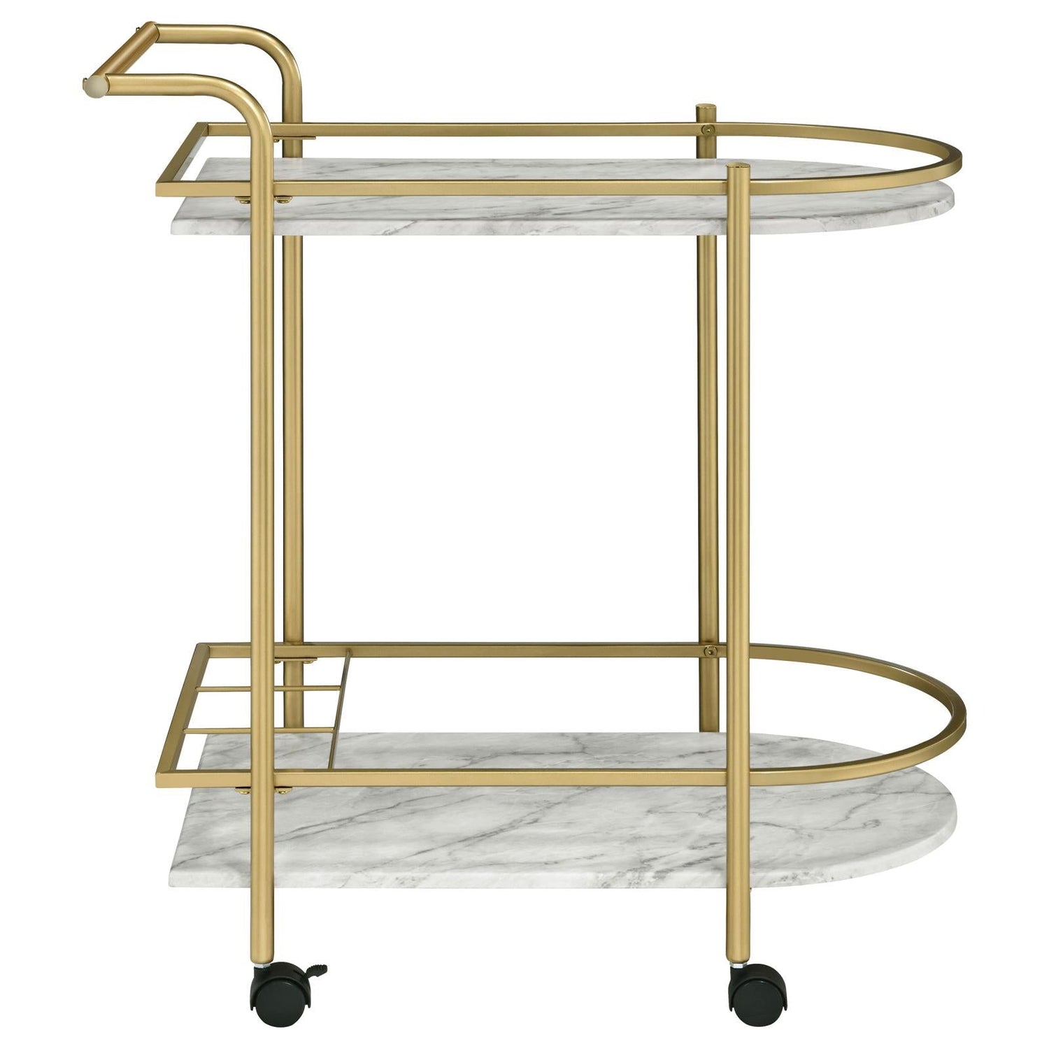 Desiree Gold Rack Bar Cart with Casters - 181377 - Bien Home Furniture &amp; Electronics