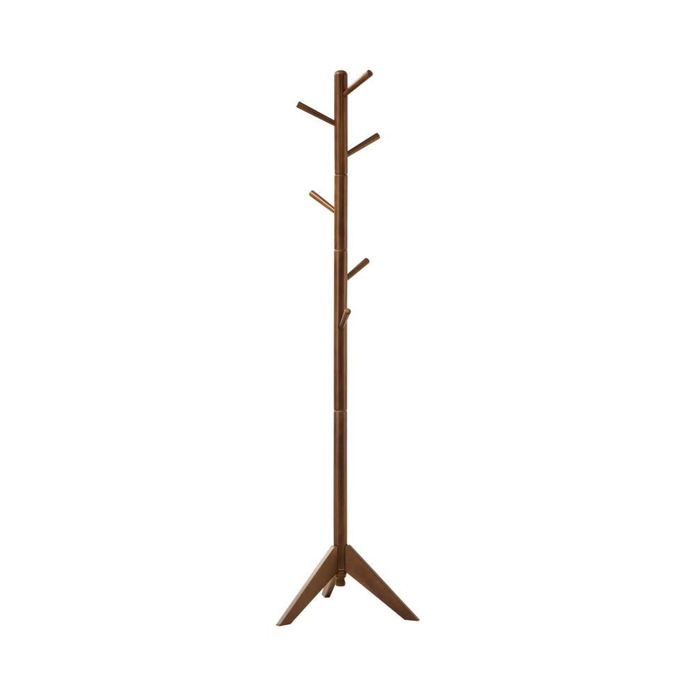 Devlin Walnut Coat Rack with 6 Hooks - 900633 - Bien Home Furniture &amp; Electronics