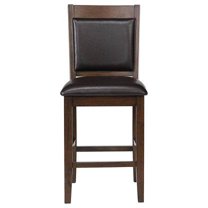 Dewey Brown/Walnut Upholstered Counter Height Chairs with Footrest, Set of 2 - 115209 - Bien Home Furniture &amp; Electronics