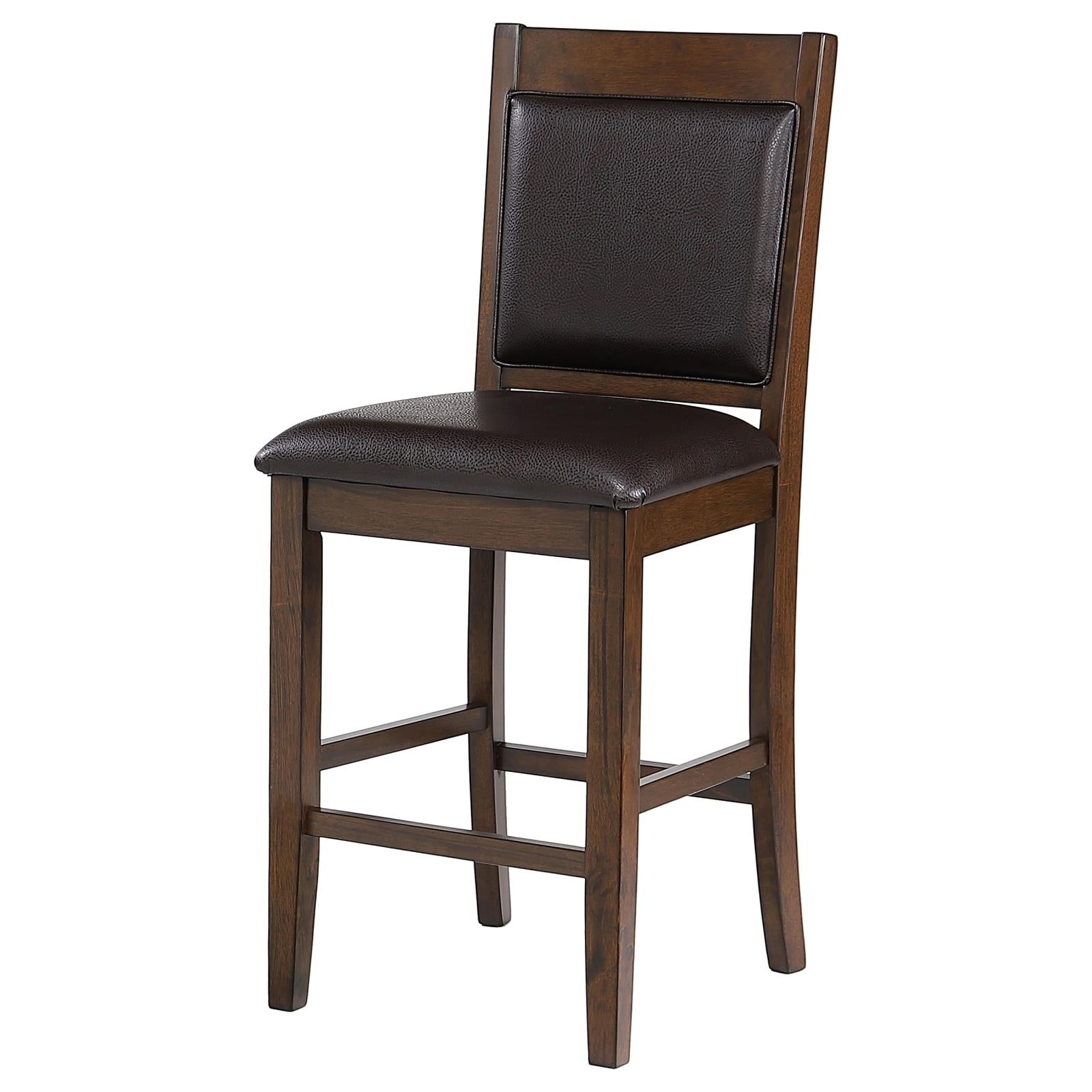 Dewey Brown/Walnut Upholstered Counter Height Chairs with Footrest, Set of 2 - 115209 - Bien Home Furniture &amp; Electronics