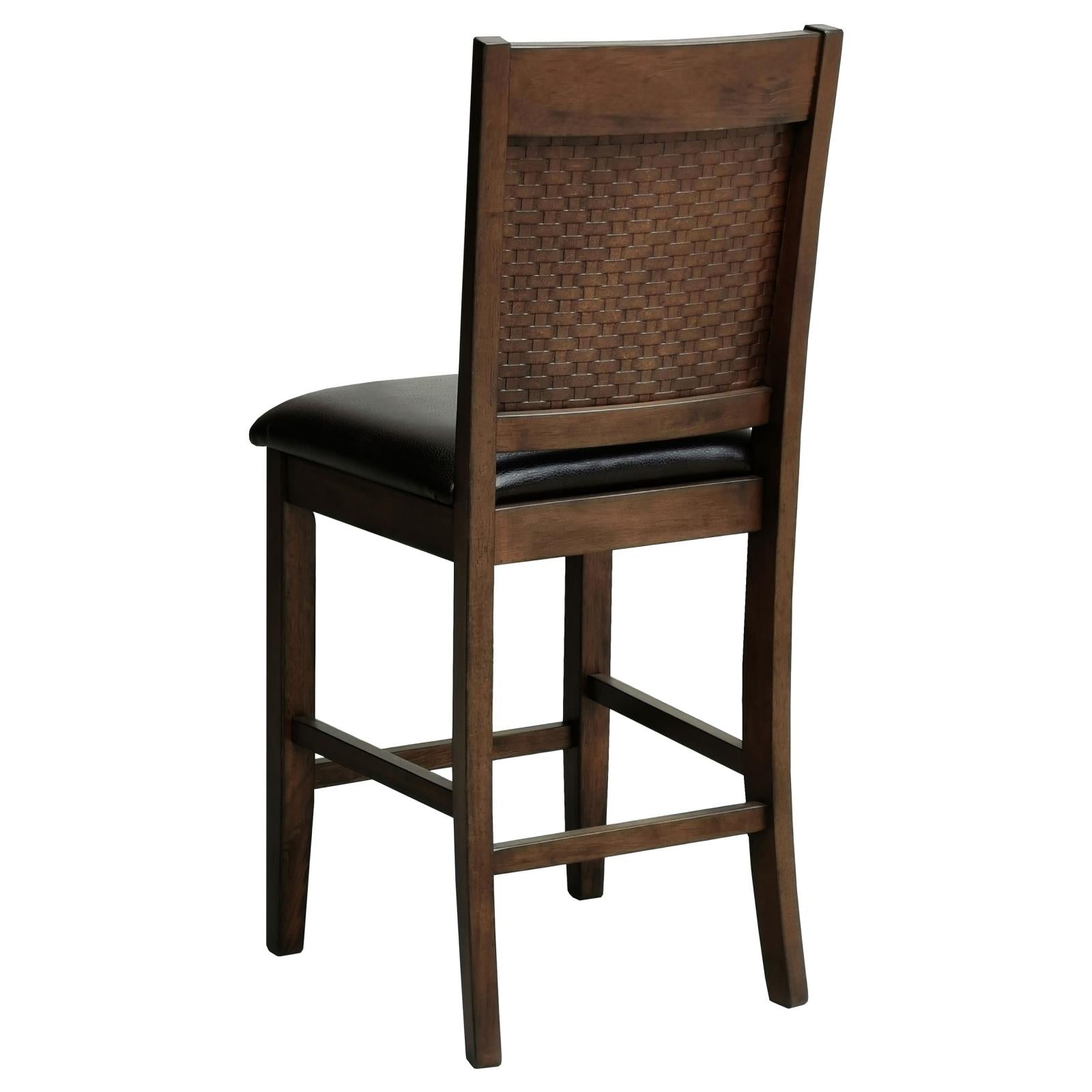 Dewey Brown/Walnut Upholstered Counter Height Chairs with Footrest, Set of 2 - 115209 - Bien Home Furniture &amp; Electronics