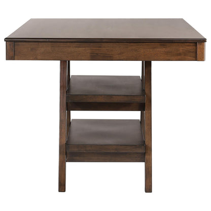 Dewey Walnut 2-Drawer Counter Height Table with Open Shelves - 115208 - Bien Home Furniture &amp; Electronics