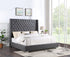 Diamond Tufted Gray 6 FT King Bed - HH400 - Grey King - Bien Home Furniture & Electronics