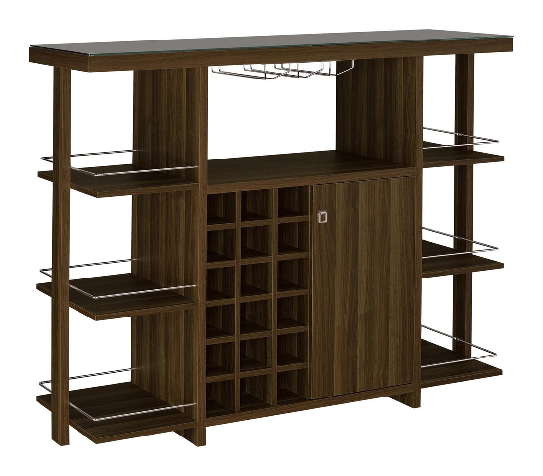 Diggs Walnut Bar Unit with Wine Bottle Storage - 100439 - Bien Home Furniture &amp; Electronics