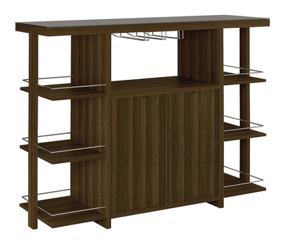 Diggs Walnut Bar Unit with Wine Bottle Storage - 100439 - Bien Home Furniture &amp; Electronics