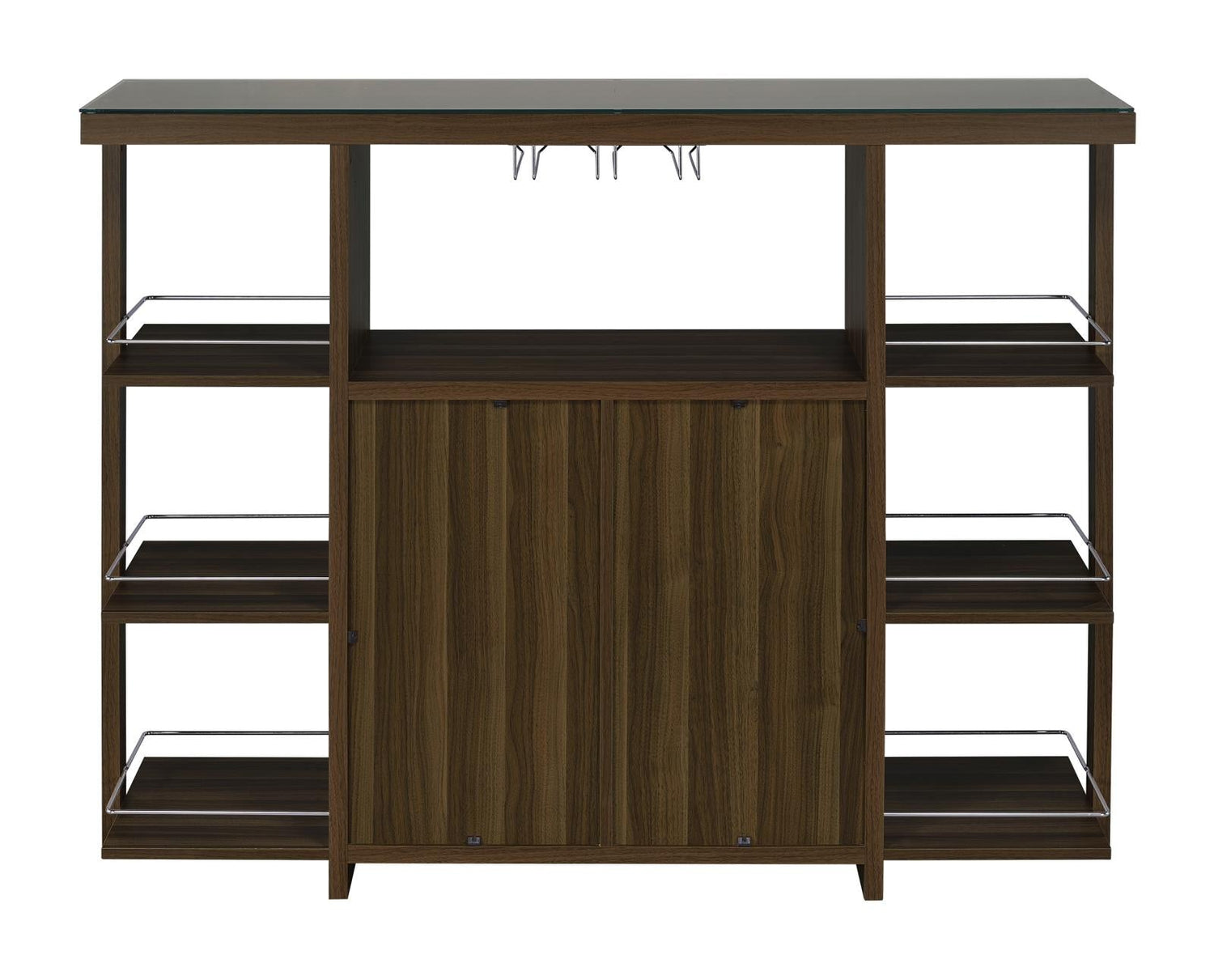 Diggs Walnut Bar Unit with Wine Bottle Storage - 100439 - Bien Home Furniture &amp; Electronics