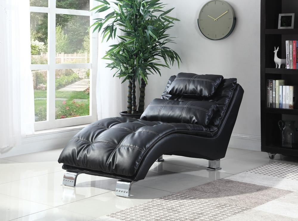 Dilleston Black Upholstered Chaise - 550075 - Bien Home Furniture &amp; Electronics