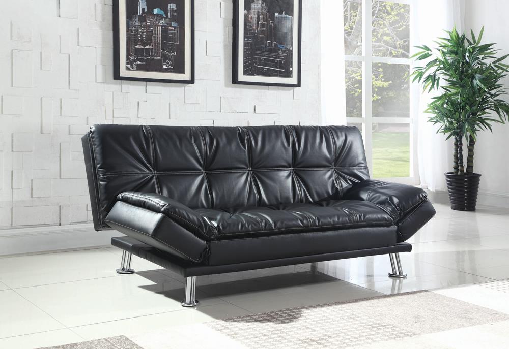 Dilleston Tufted Back Upholstered Sofa Bed Black - 300281 - Bien Home Furniture &amp; Electronics