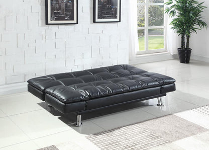 Dilleston Tufted Back Upholstered Sofa Bed Black - 300281 - Bien Home Furniture &amp; Electronics