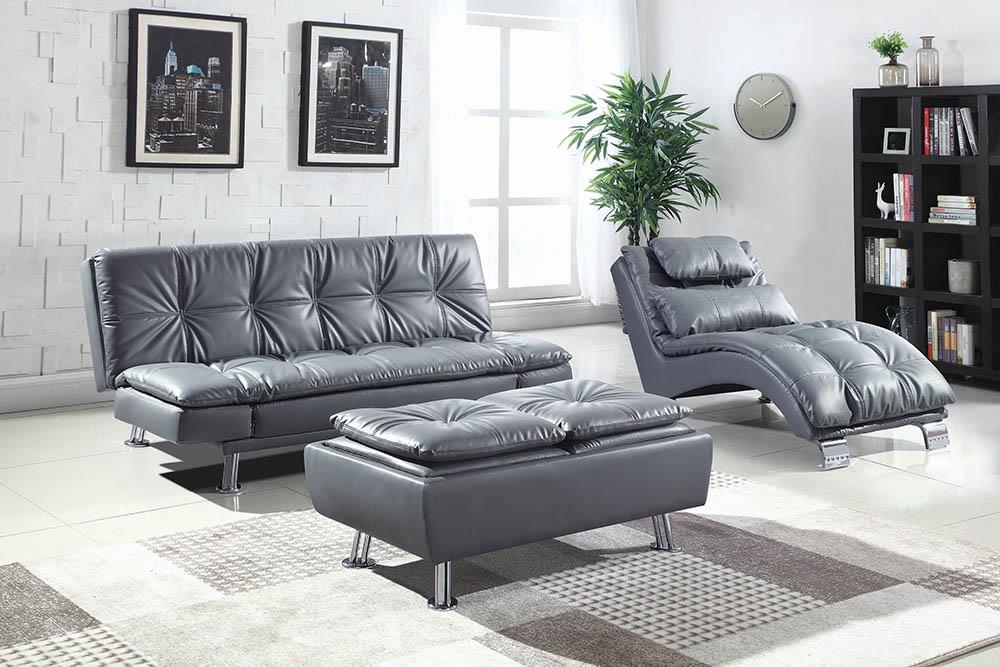 Dilleston Tufted Back Upholstered Sofa Bed Gray - 500096 - Bien Home Furniture &amp; Electronics