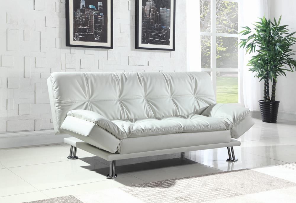 Dilleston Tufted Back Upholstered Sofa Bed White - 300291 - Bien Home Furniture &amp; Electronics