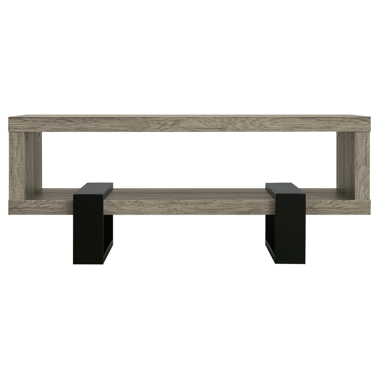 Dinard Gray Driftwood Coffee Table with Shelf - 720878 - Bien Home Furniture &amp; Electronics