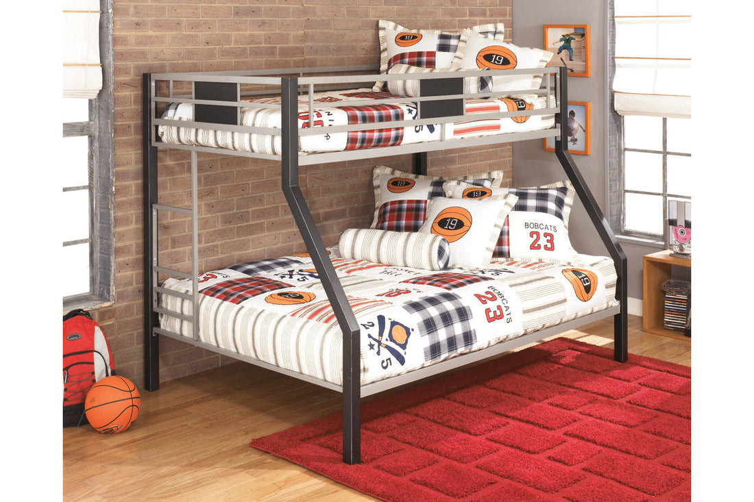 Dinsmore Black/Gray Twin over Full Bunk Bed - B106-56 - Bien Home Furniture &amp; Electronics