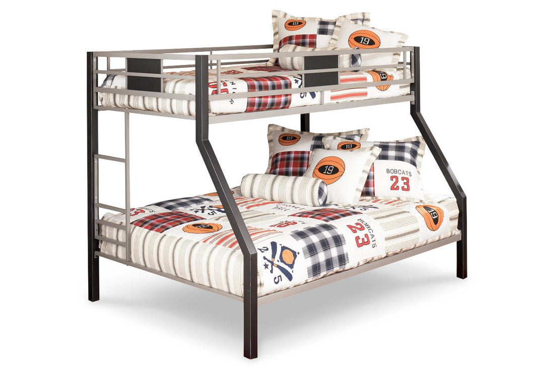Dinsmore Black/Gray Twin over Full Bunk Bed - B106-56 - Bien Home Furniture &amp; Electronics