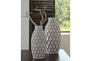 Dionna White Vase, Set of 2 - A2000329 - Bien Home Furniture & Electronics