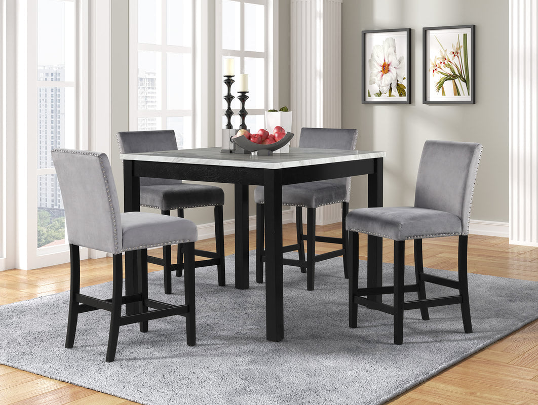 Dior Gray 5-Piece Counter Height Set - Dior Grey - Bien Home Furniture &amp; Electronics