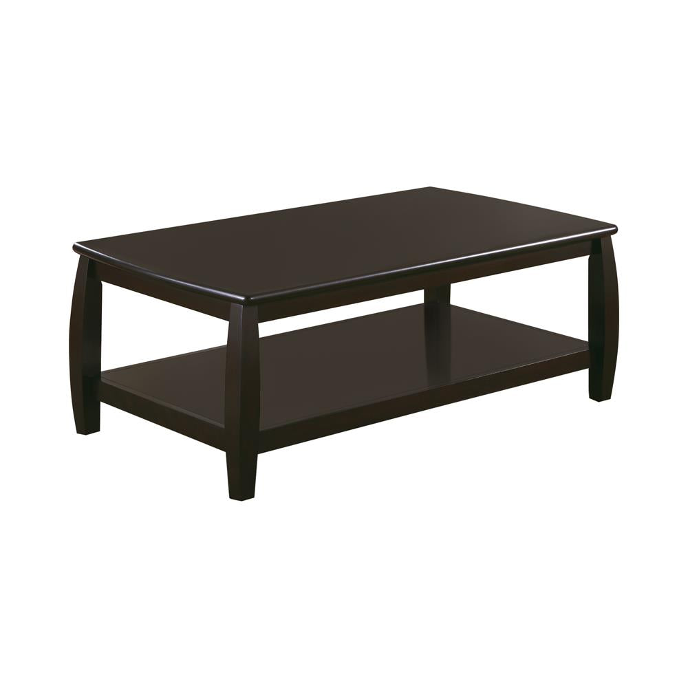 Dixon Espresso Rectangular Coffee Table with Lower Shelf - 701078 - Bien Home Furniture &amp; Electronics