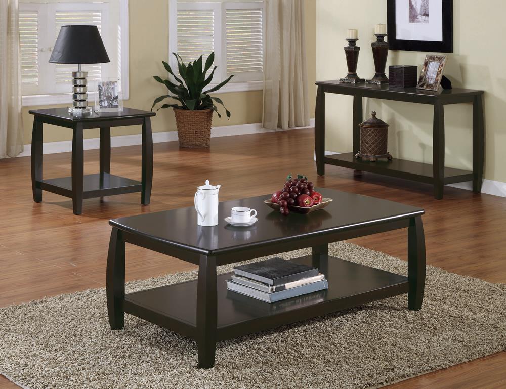 Dixon Espresso Rectangular Coffee Table with Lower Shelf - 701078 - Bien Home Furniture &amp; Electronics