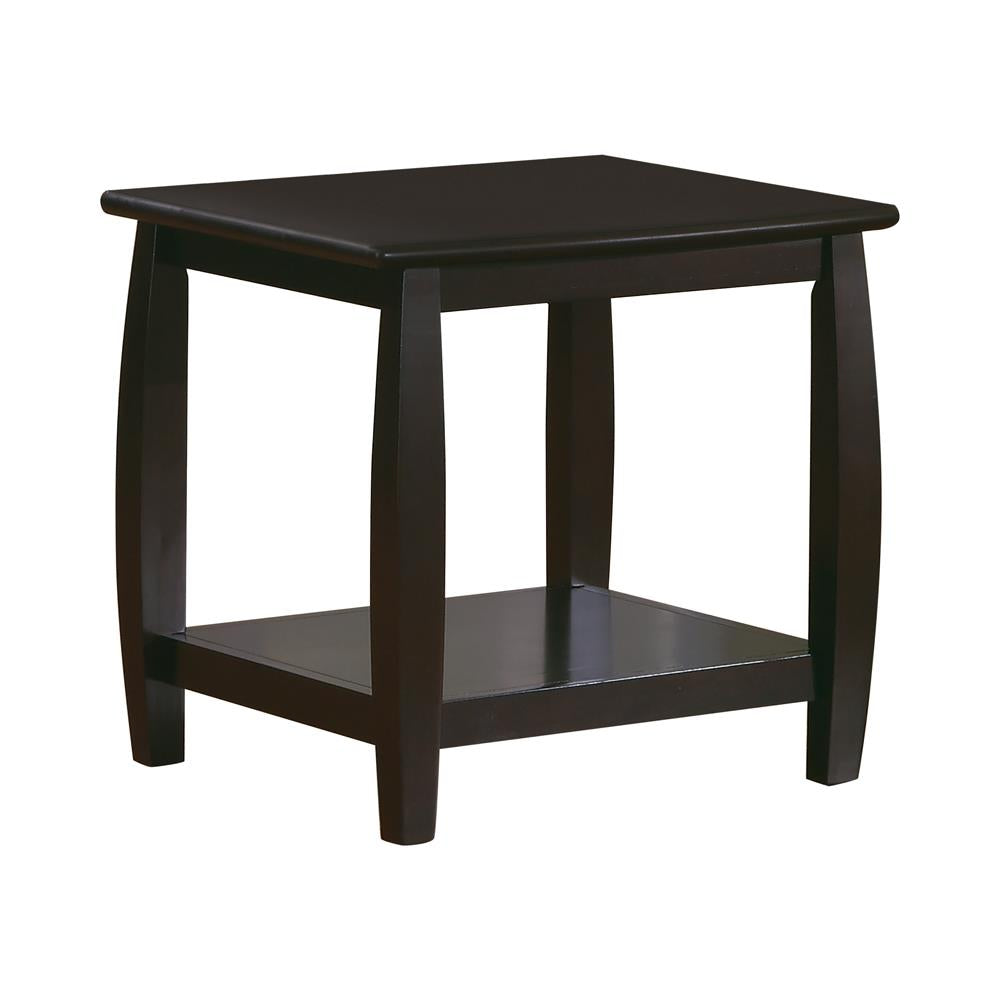 Dixon Square End Table with Bottom Shelf Espresso - 701077 - Bien Home Furniture &amp; Electronics