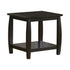 Dixon Square End Table with Bottom Shelf Espresso - 701077 - Bien Home Furniture & Electronics