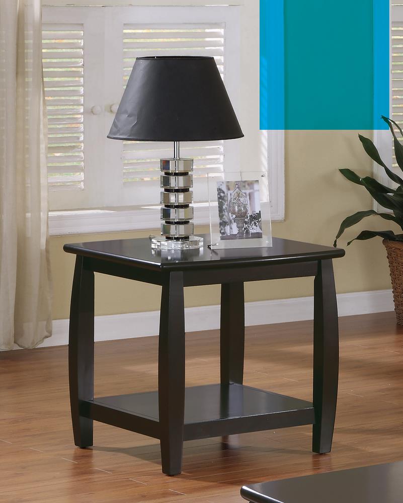 Dixon Square End Table with Bottom Shelf Espresso - 701077 - Bien Home Furniture &amp; Electronics