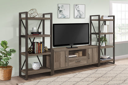 Dogue Brown/Gunmetal 4-Shelf Bookcase - 36060NM-16 - Bien Home Furniture &amp; Electronics