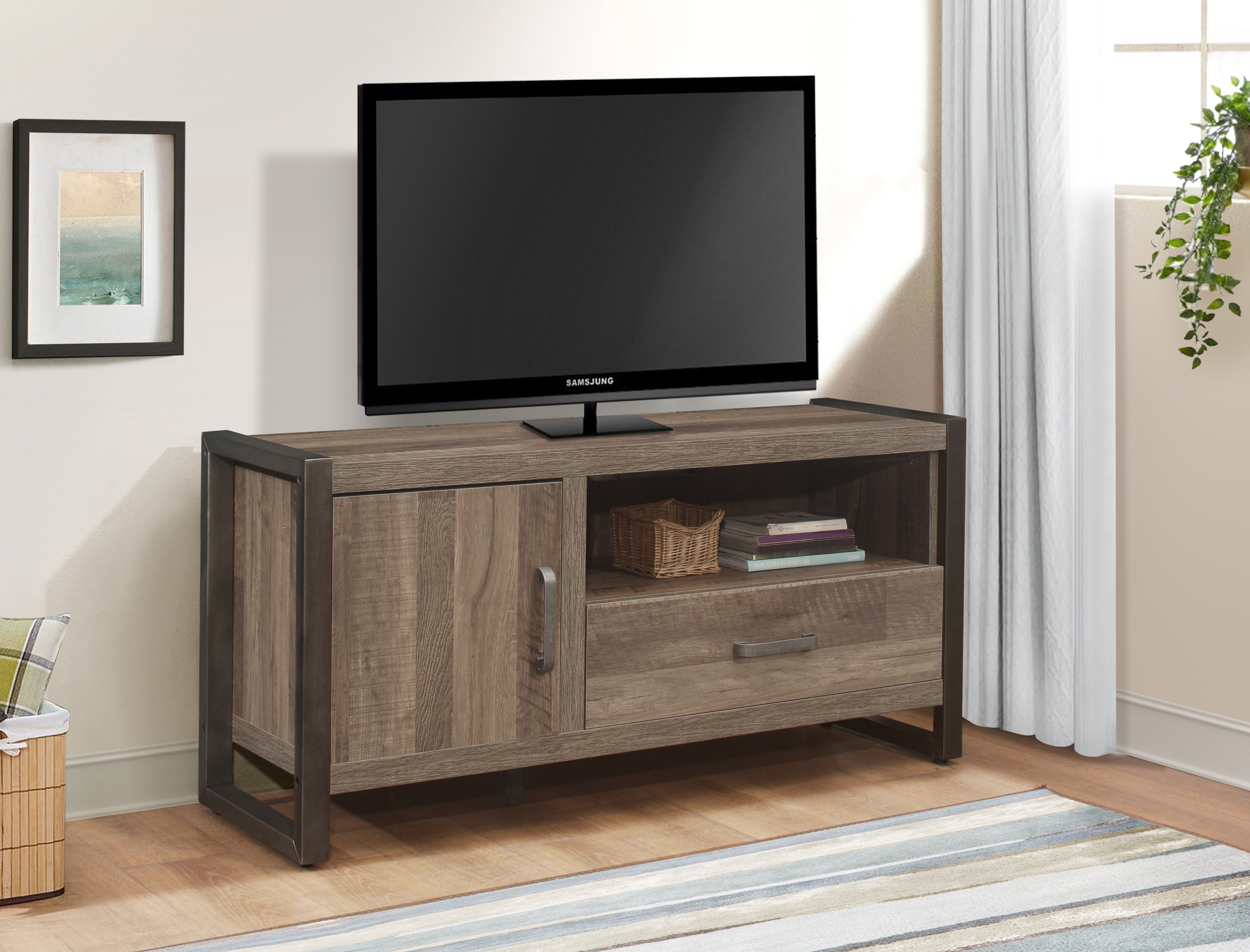 Dogue Brown/Gunmetal 51&quot; TV Stand - 36060NM-51T - Bien Home Furniture &amp; Electronics