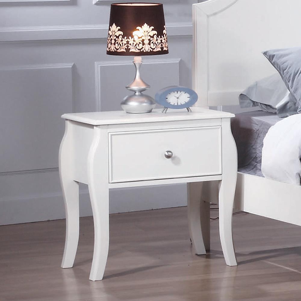 Dominique 1-Drawer Nightstand White - 400562 - Bien Home Furniture &amp; Electronics