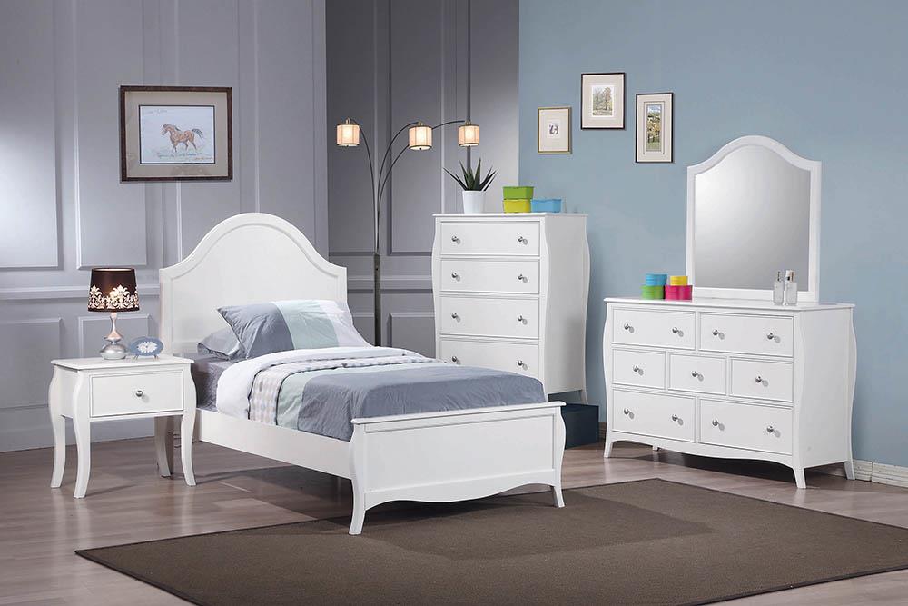 Dominique Twin Panel Bed White - 400561T - Bien Home Furniture &amp; Electronics
