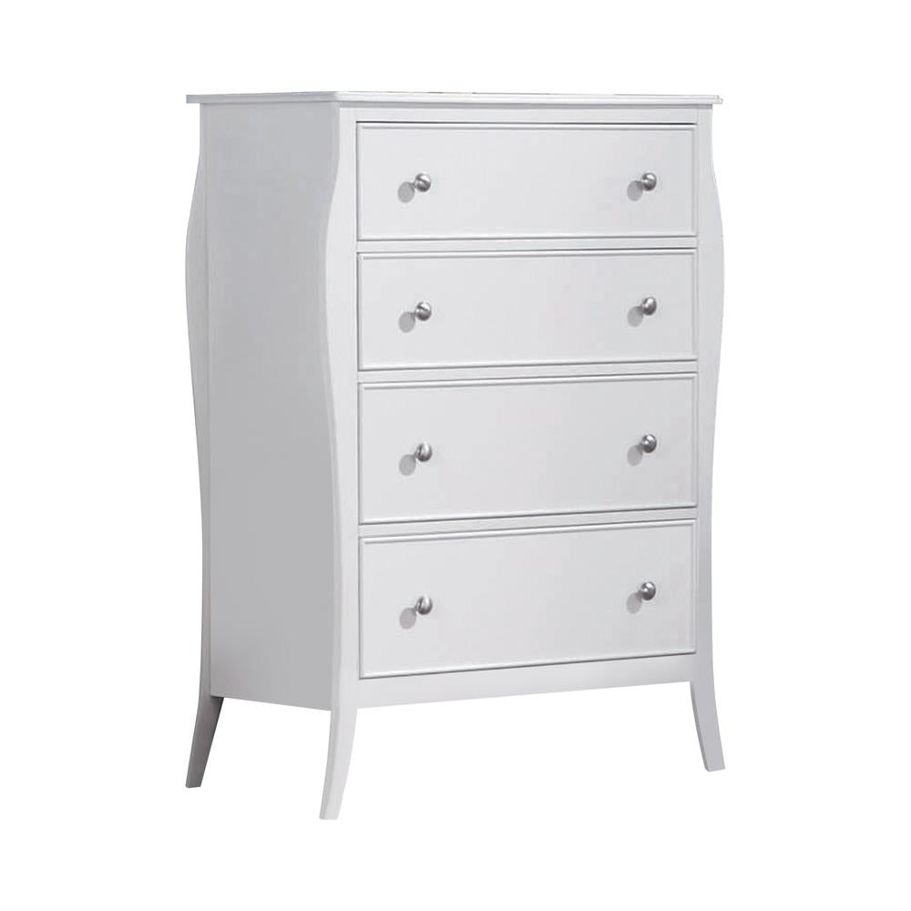 Dominique White 4-Drawer Chest - 400565 - Bien Home Furniture &amp; Electronics